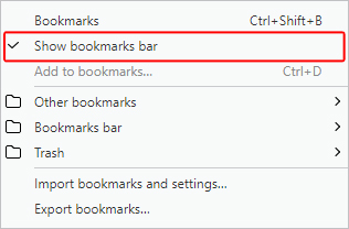 How to show the favorites bar in your Opera browser